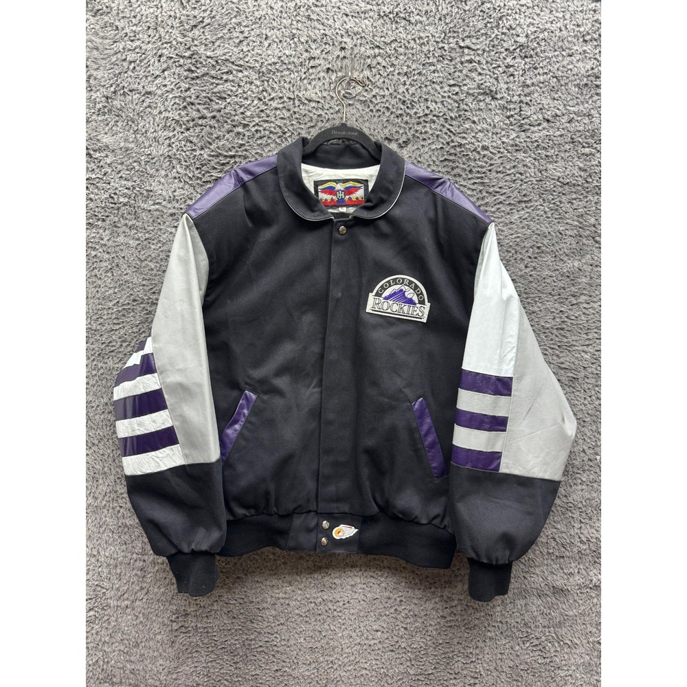 Vintage Jeff Hamilton Colorado Rockies MLB Varsity Jacket Multicolor Size XL